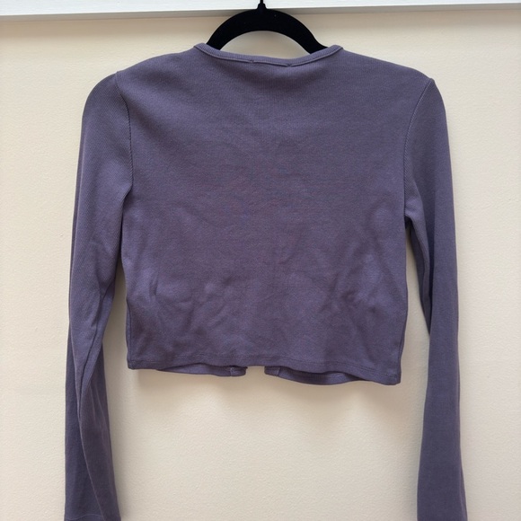 Zara Purple Button Down Crop Top - Picture 4 of 4